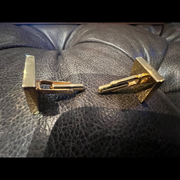 Good square cuff links with purple stone - Picture 2 of 2